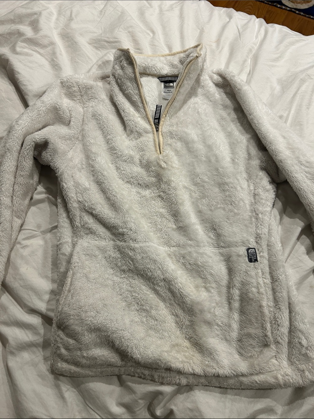 The North Face Men's Cream Plush Half-Zip Fleece Pullover